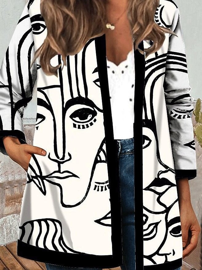 Women's Coats Personalized Print Cardigan Casual Coat - LuckyFash™
