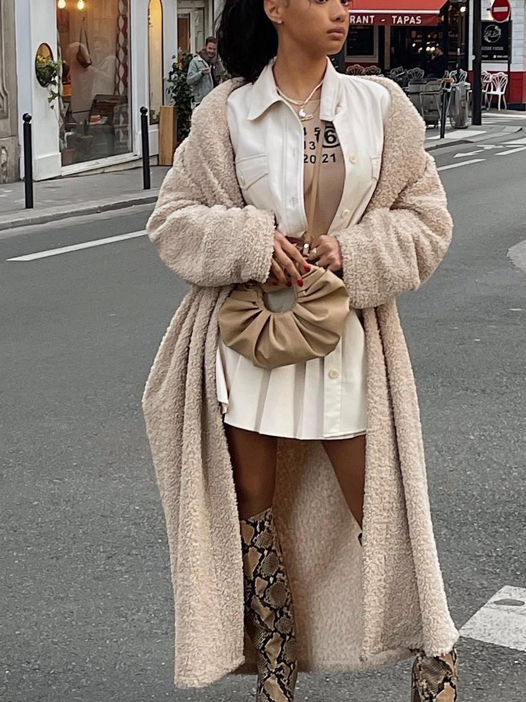 Women's Coats Plush Long Sleeve Slim Fit Long Coat - LuckyFash™