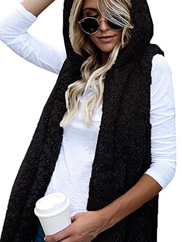 Coats Solid Color Sleeveless Cashmere Vest Coat - LuckyFash™