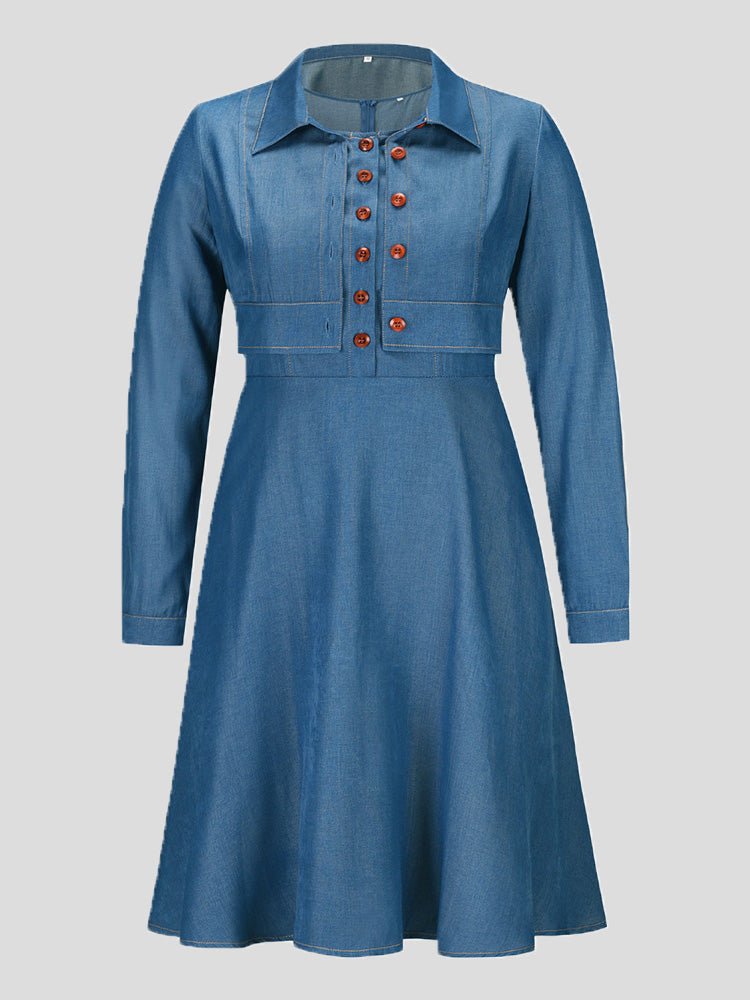 Women's Dresses Buttoned Long Sleeve Slim Fit Two Piece Dress - LuckyFash™