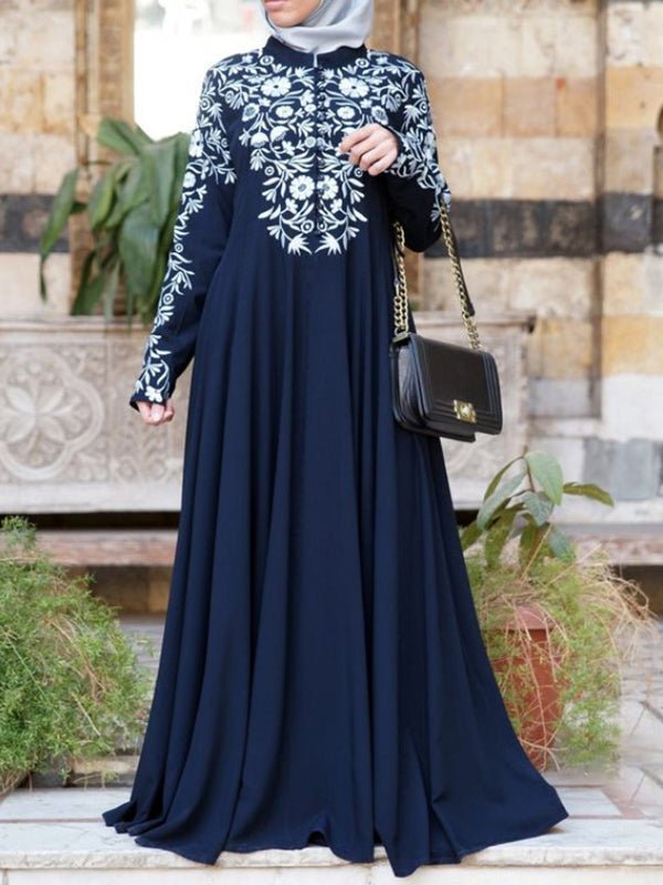 Dresses Ethnic Style Long Sleeve Printed Maxi Dress - LuckyFash™