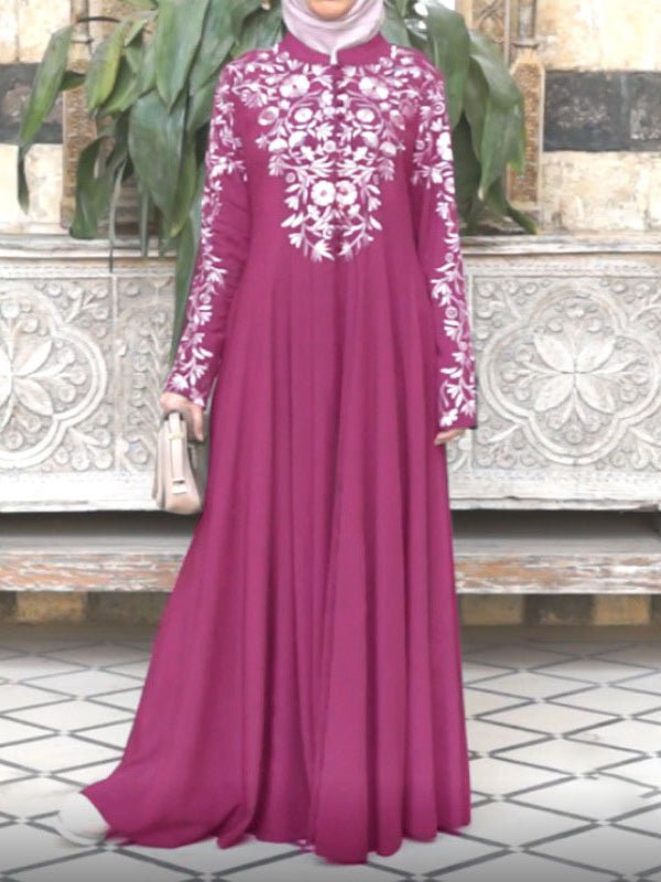 Dresses Ethnic Style Long Sleeve Printed Maxi Dress - LuckyFash™