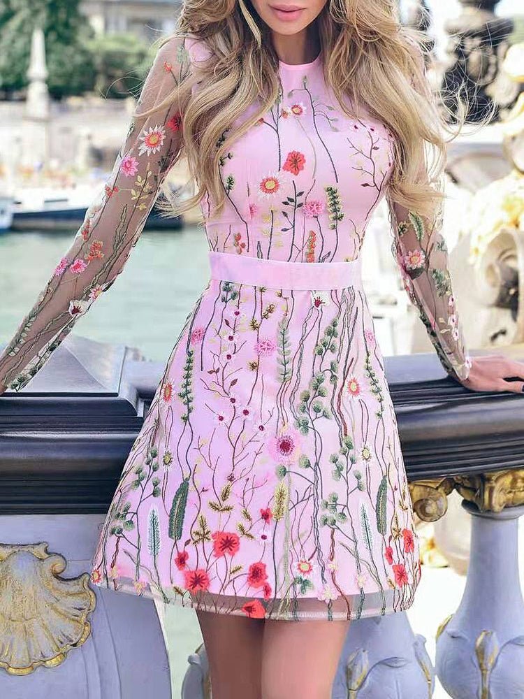 Dresses Ethnic Style Long Sleeve Printed Maxi Mini Dress - LuckyFash™