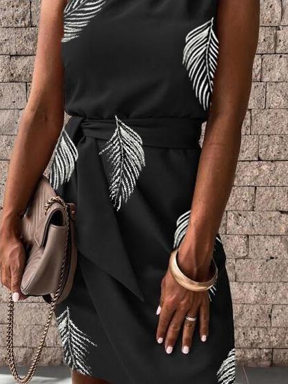 Women's Dresses Feather Print Sleeveless Strapless Tight Dress - LuckyFash™