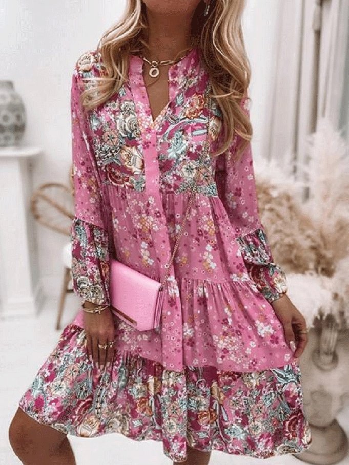 Women's Dresses Flower Trumpet Long Sleeve Cake Dress - LuckyFash™