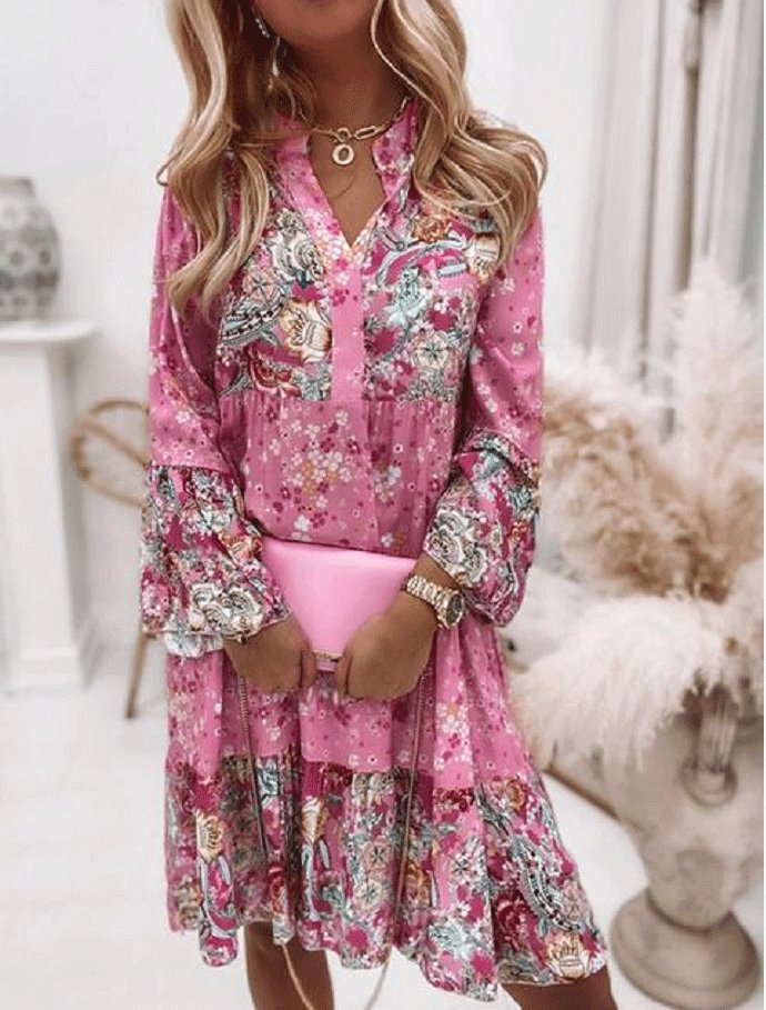 Women's Dresses Flower Trumpet Long Sleeve Cake Dress - LuckyFash™