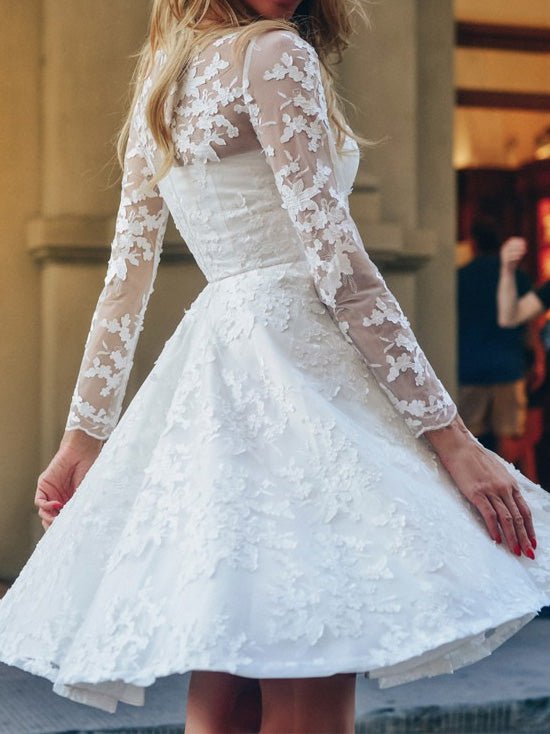 Women's Dresses Lace Long Sleeve Mini Dress - LuckyFash™
