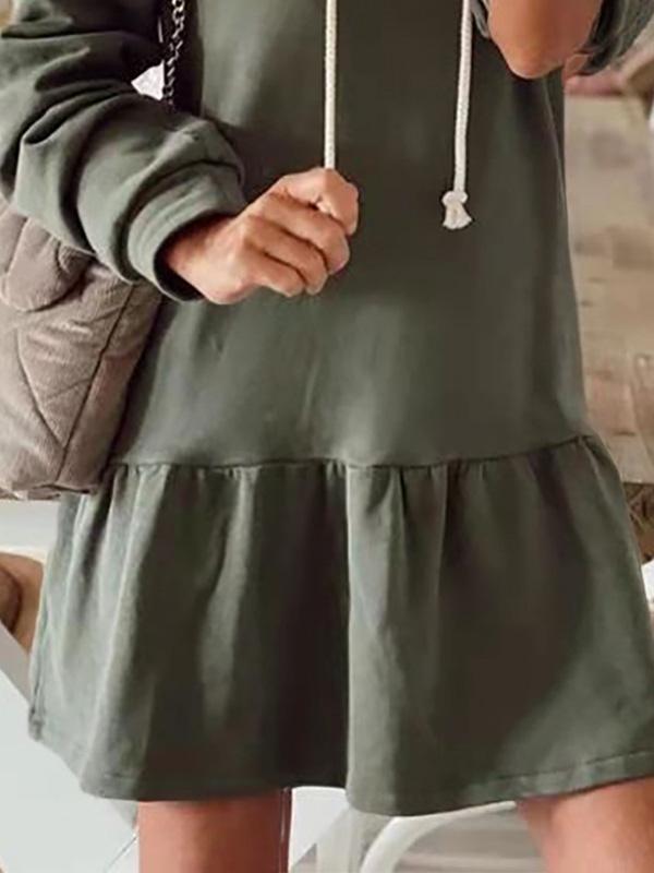 Women's Dresses Letter Print Hooded Long Sleeve Sweatshirt Dress - LuckyFash™