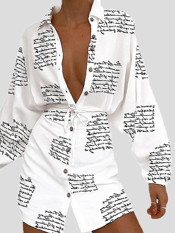 Women's Dresses Long Sleeve Cardigan Single-Breasted Lace-Up Dress - LuckyFash™