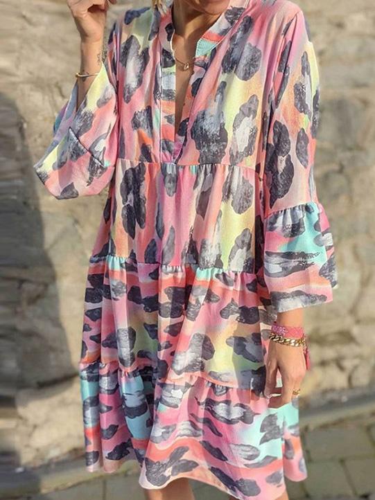 Women's Dresses Loose Printed Long Sleeve Dress - LuckyFash™