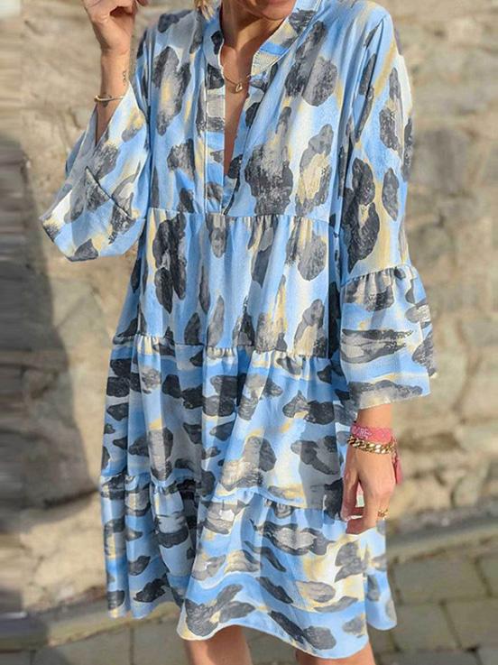 Women's Dresses Loose Printed Long Sleeve Dress - LuckyFash™