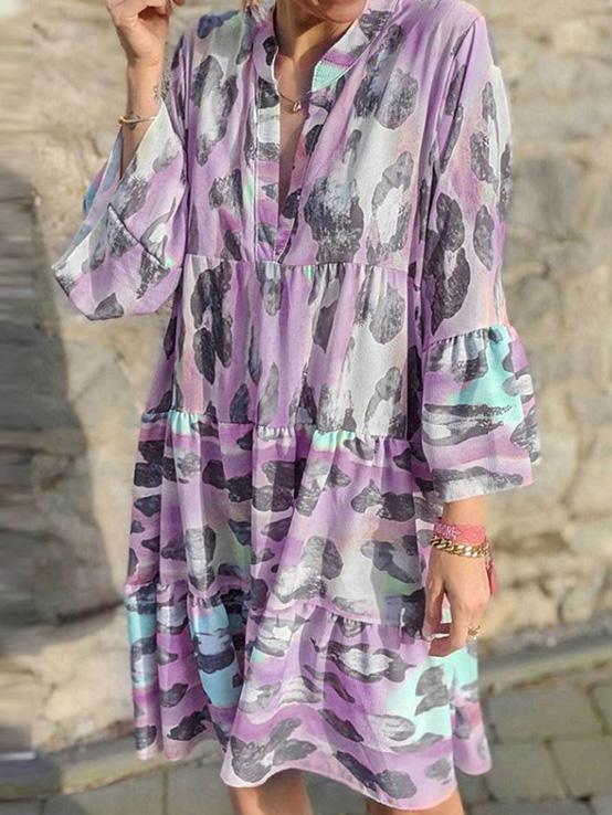Women's Dresses Loose Printed Long Sleeve Dress - LuckyFash™