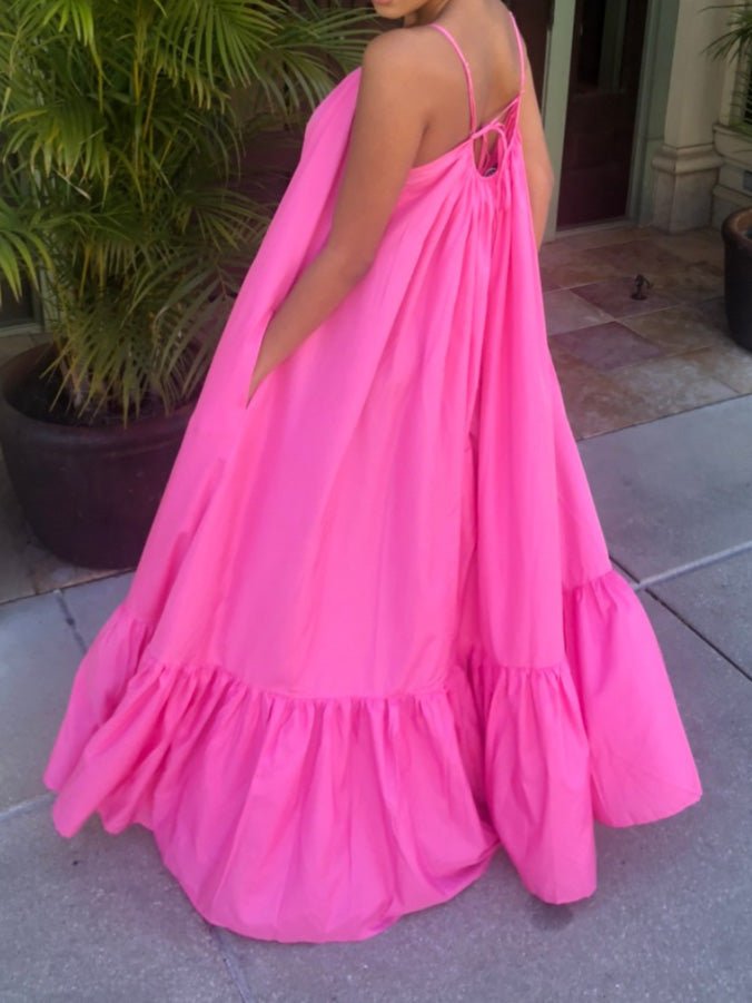 Dresses Loose Solid Sling Sleeveless Swing Dress - LuckyFash™
