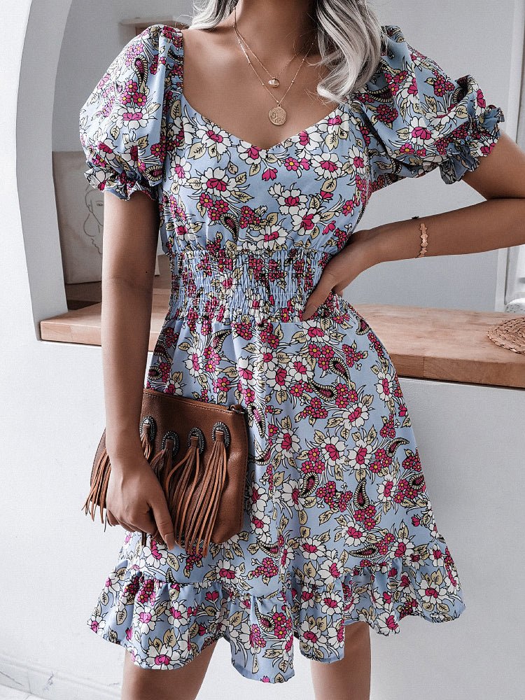 Dresses New Sweet Casual Ruffle Short-Sleeved Mini Dress - LuckyFash™