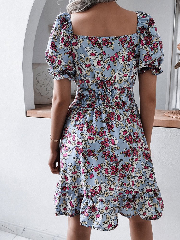 Dresses New Sweet Casual Ruffle Short-Sleeved Mini Dress - LuckyFash™
