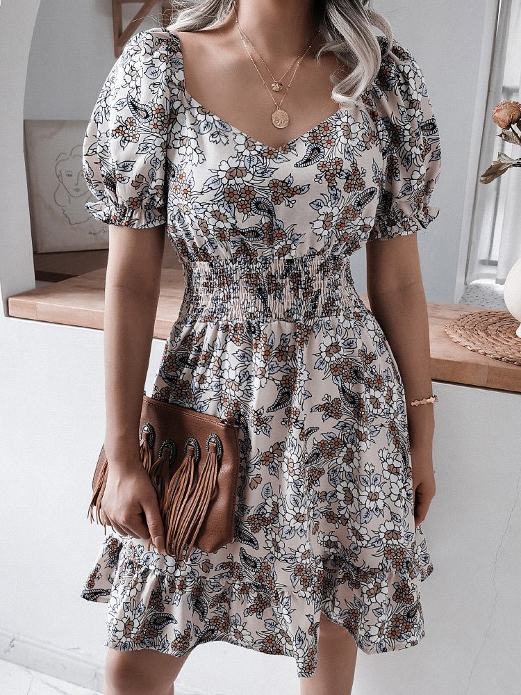 Dresses New Sweet Casual Ruffle Short-Sleeved Mini Dress - LuckyFash™