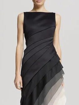 Dresses Ombre Layered High Waist Irregular Dress - LuckyFash™