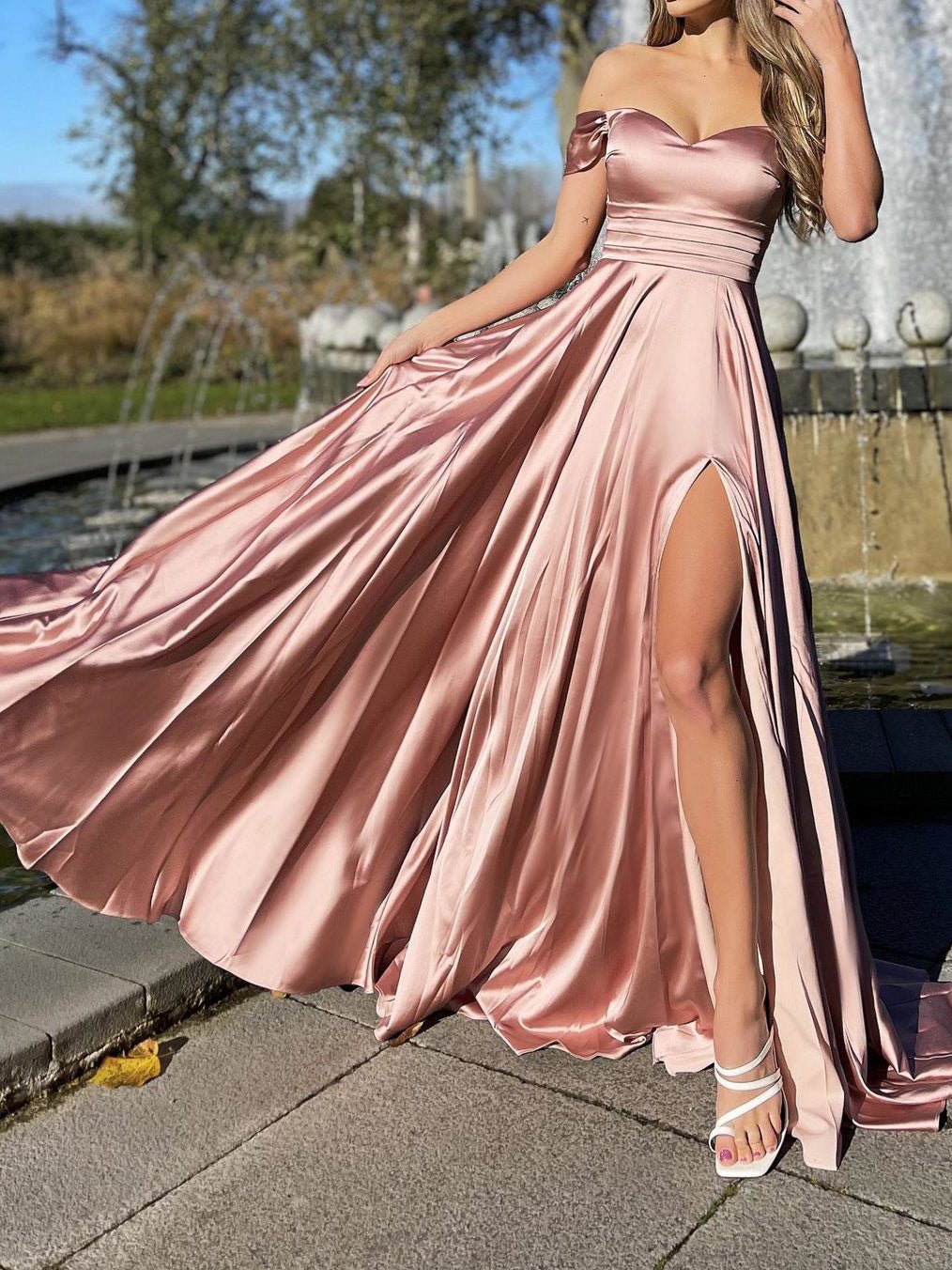 Women's Dresses One-Shoulder Split Swing Dress - LuckyFash™
