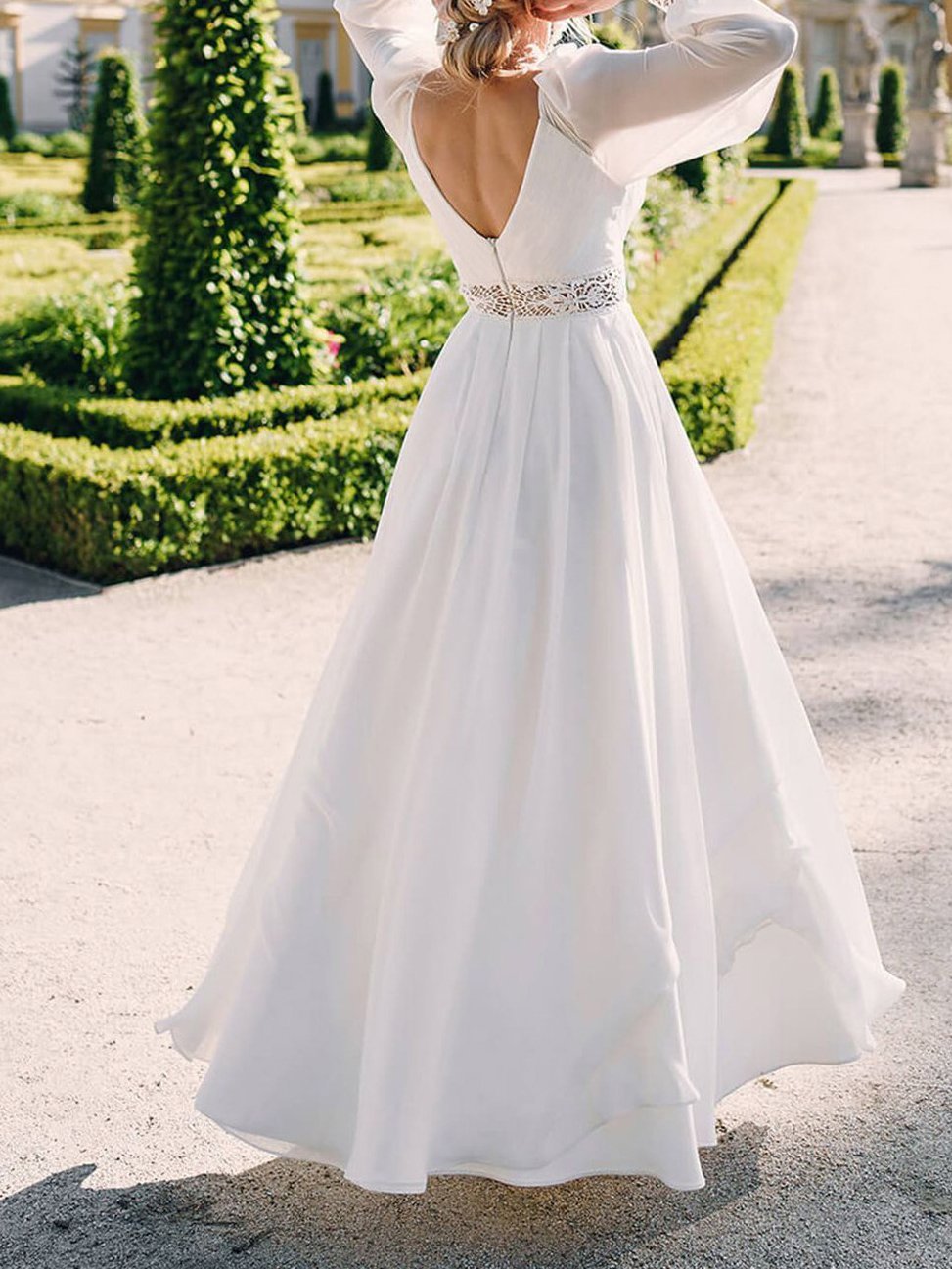 Women's Dresses Slim Bare Back Hollow V-Neck Dress Long Dress - LuckyFash™