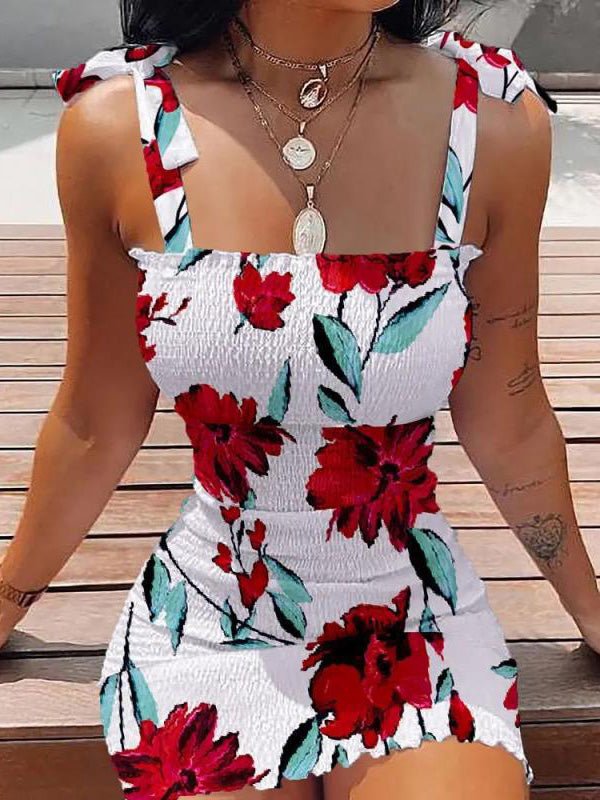 Dresses Strap Print Bandeau Bodycon Dresses - LuckyFash™