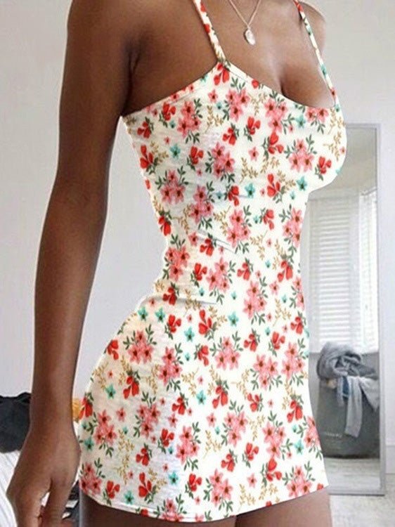 Women's Dresses Suspender Floral Print Skinny Mini Dress - LuckyFash™