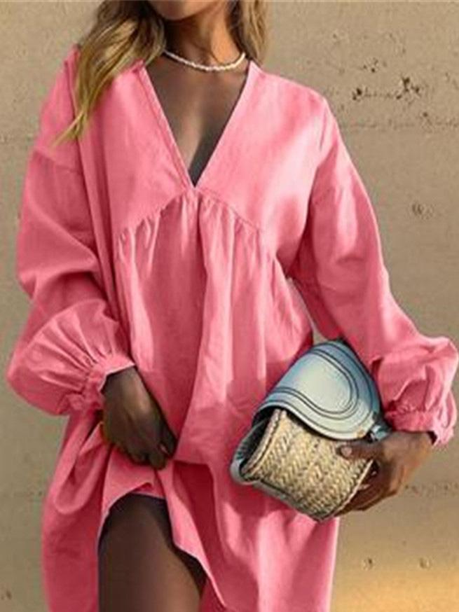 Women's Dresses V-Neck Long Sleeve Casual Dress - LuckyFash™