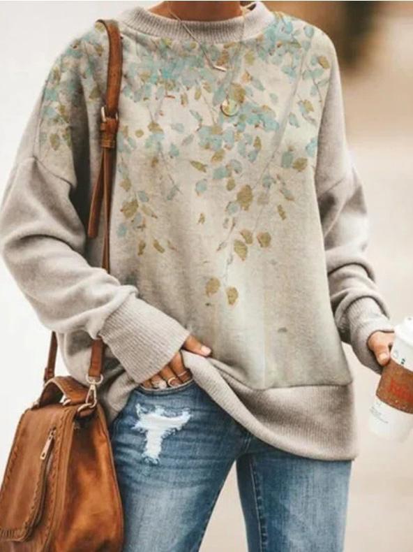 Women's Hoodies Printed Long Sleeve Round Neck Sweatshirt - LuckyFash™