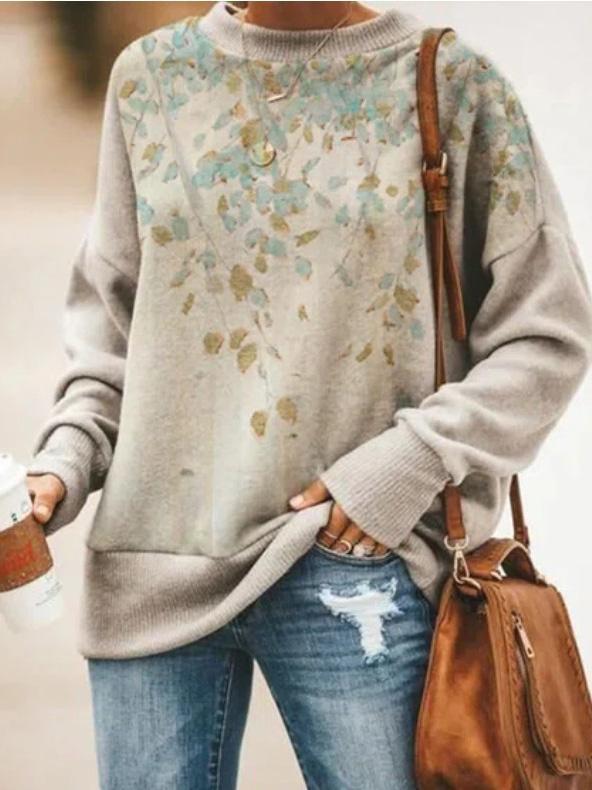 Women's Hoodies Printed Long Sleeve Round Neck Sweatshirt - LuckyFash™