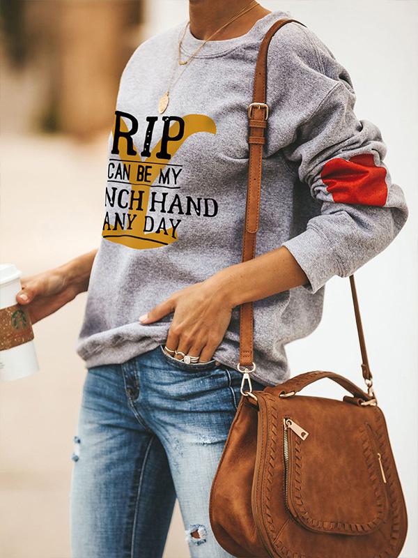 Women's Hoodies Round Neck Pullover Letter Print Long Sleeve Hoodies - LuckyFash™
