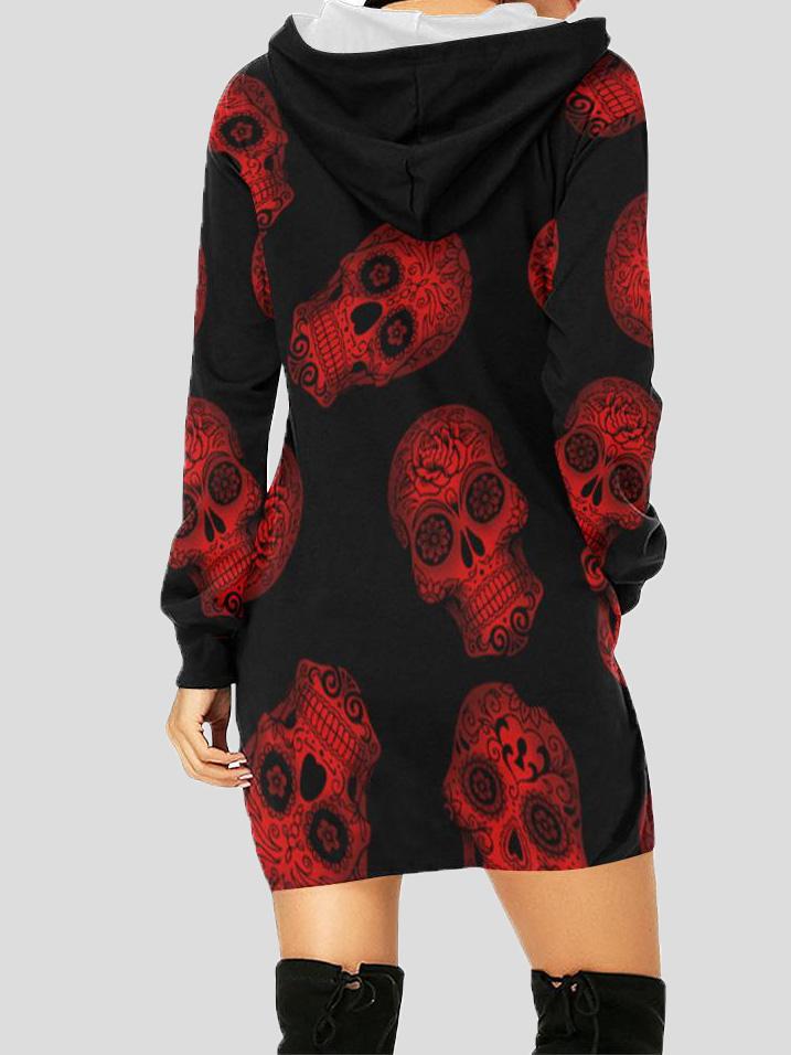 Women's Hoodies Small Skull Pocket Drawstring Long Sleeve Hooded - LuckyFash™