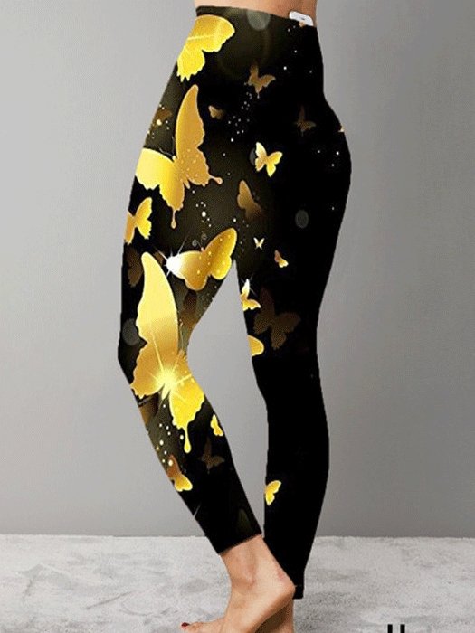 Pants Butterfly Print Sports Yoga Pants Stretch Pants - LuckyFash™