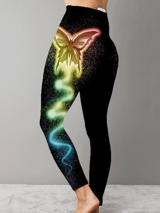 Pants Butterfly Print Sports Yoga Pants Stretch Pants - LuckyFash™