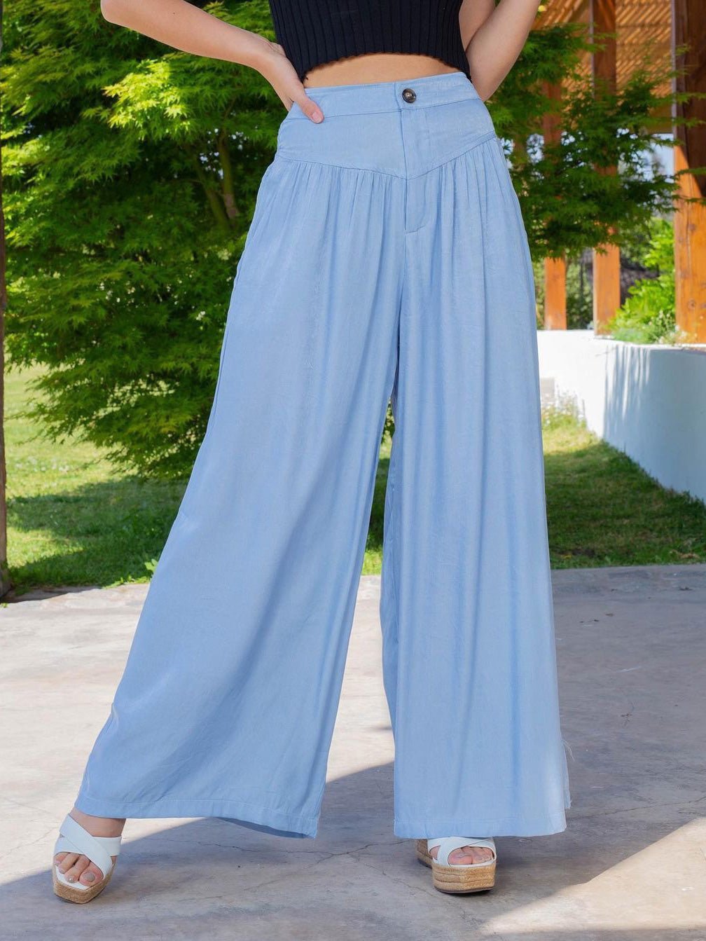 Women's Pants Casual Solid Pocket Wide Leg Pants - LuckyFash™