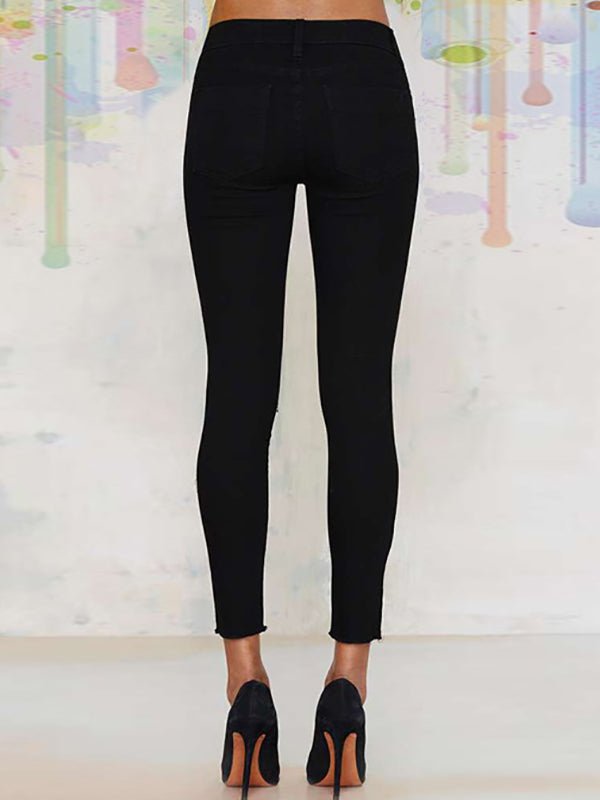 Pants Denim Embroidered High Waist Jeans - LuckyFash™