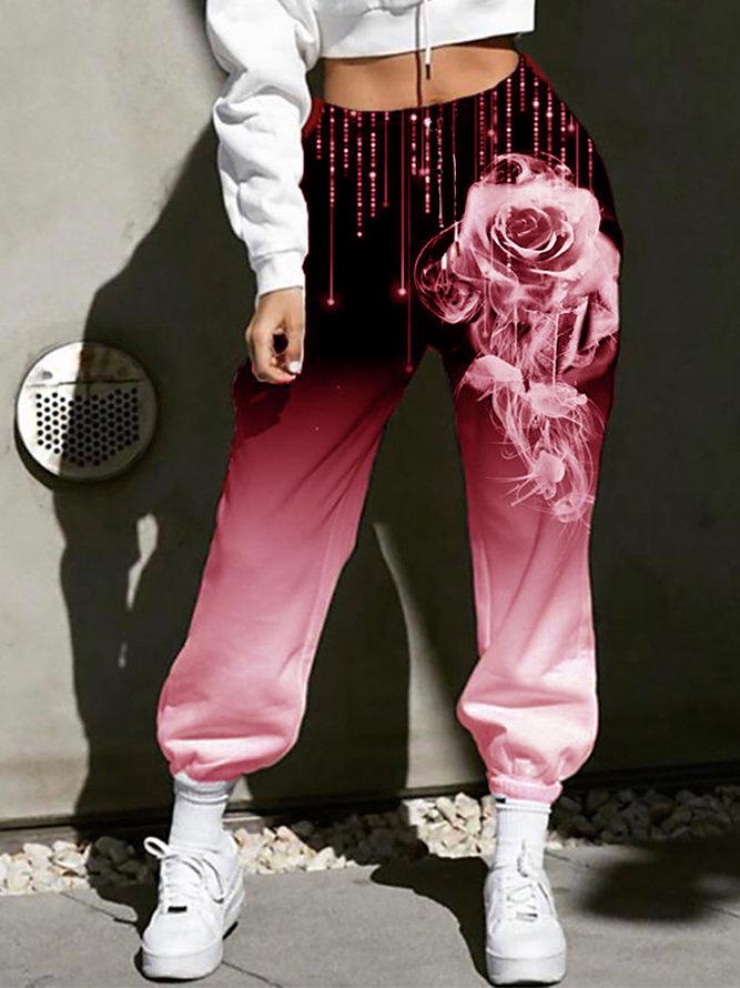 Pants Gradient Flower High Waist Casual Pant - LuckyFash™
