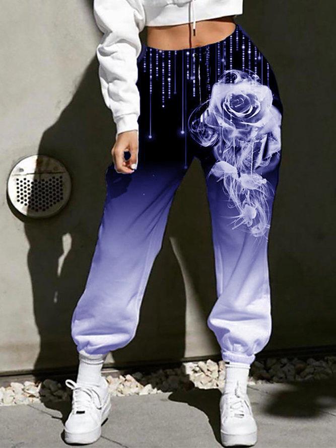 Pants Gradient Flower High Waist Casual Pant - LuckyFash™