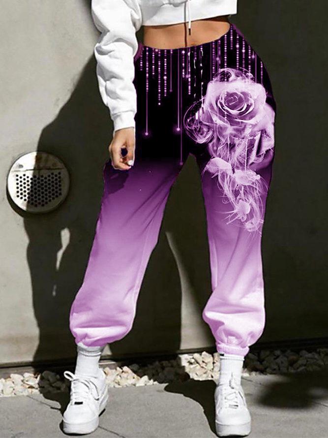 Pants Gradient Flower High Waist Casual Pant - LuckyFash™
