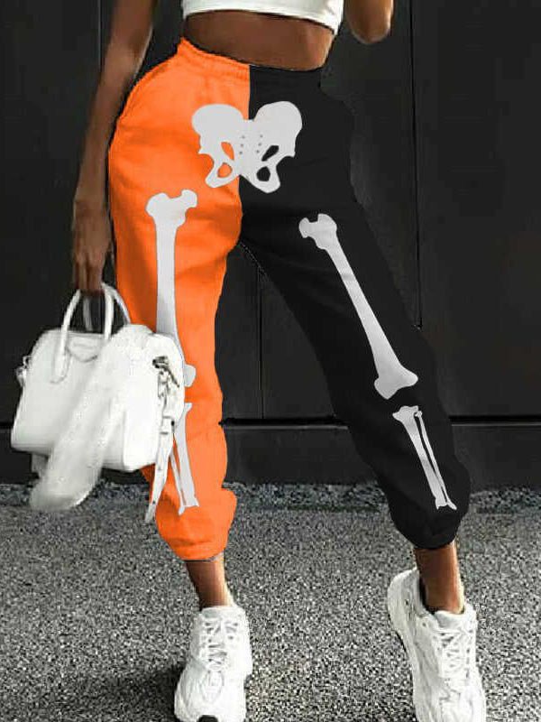 Women's Pants Printed Contrast Elastic Waist Casual Pants - LuckyFash™