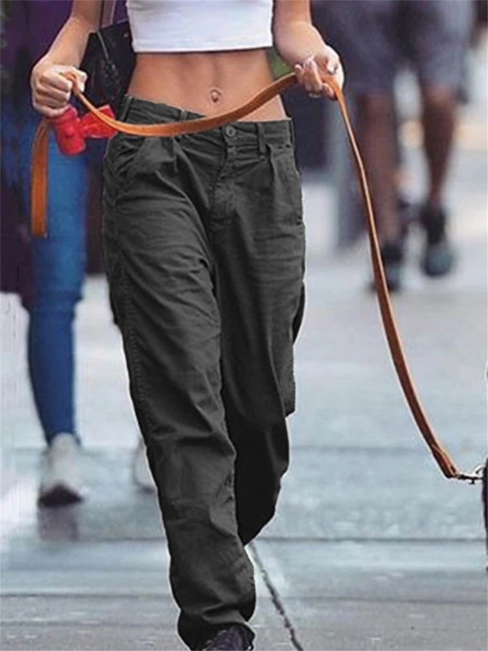 Pants Solid Pocket Slim Fit Casual Pants - LuckyFash™
