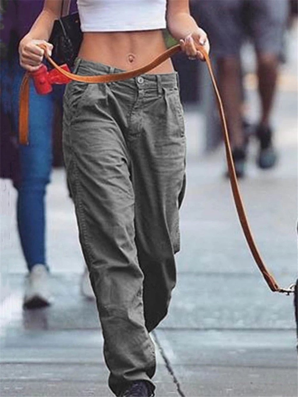 Pants Solid Pocket Slim Fit Casual Pants - LuckyFash™