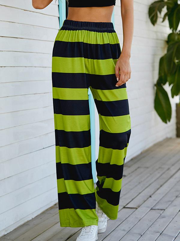 Women's Pants Striped Print Wide-Leg Casual Pants - LuckyFash™