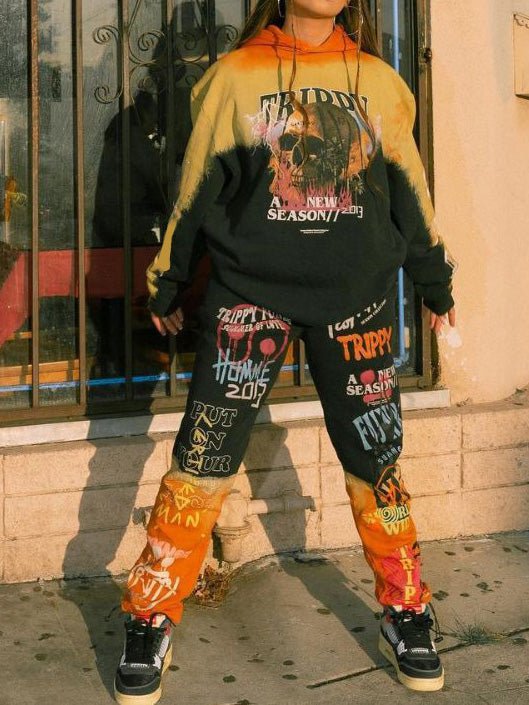 Women's Sets Printed Long Sleeve Hoody & Pants Two Piece Set - LuckyFash™