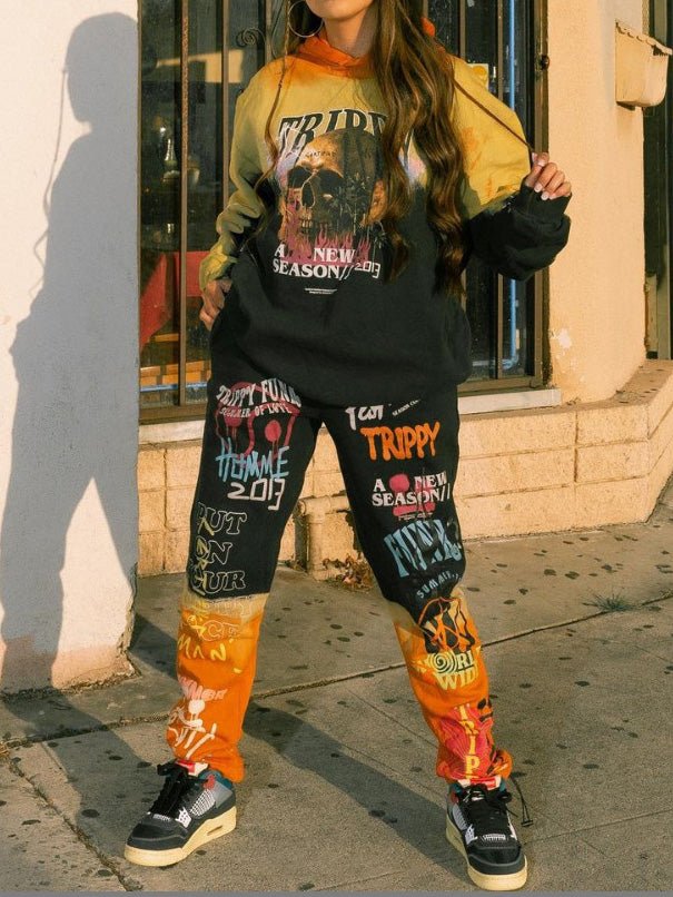 Women's Sets Printed Long Sleeve Hoody & Pants Two Piece Set - LuckyFash™