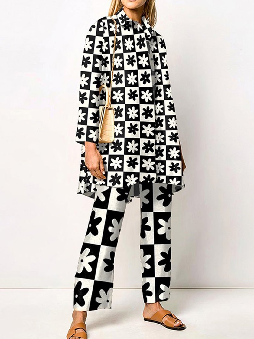 Women's Sets Printed Long Sleeve Shirt & Pants Two Piece Set - LuckyFash™