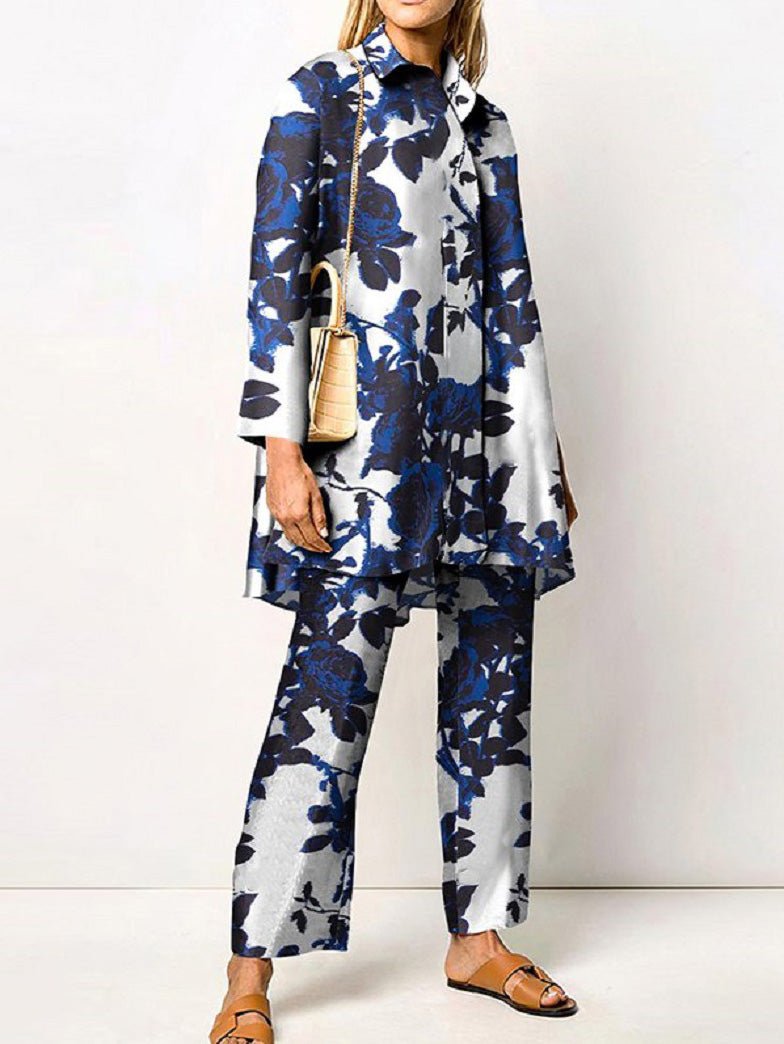 Women's Sets Printed Long Sleeve Shirt & Pants Two Piece Set - LuckyFash™