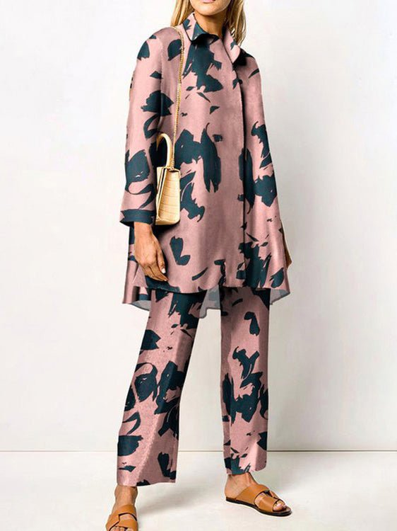 Women's Sets Printed Long Sleeve Shirt & Pants Two Piece Set - LuckyFash™