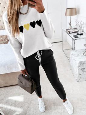 Women's Sets V-Neck Printed Long Sleeve Elasticated Two-Piece Suit - LuckyFash™