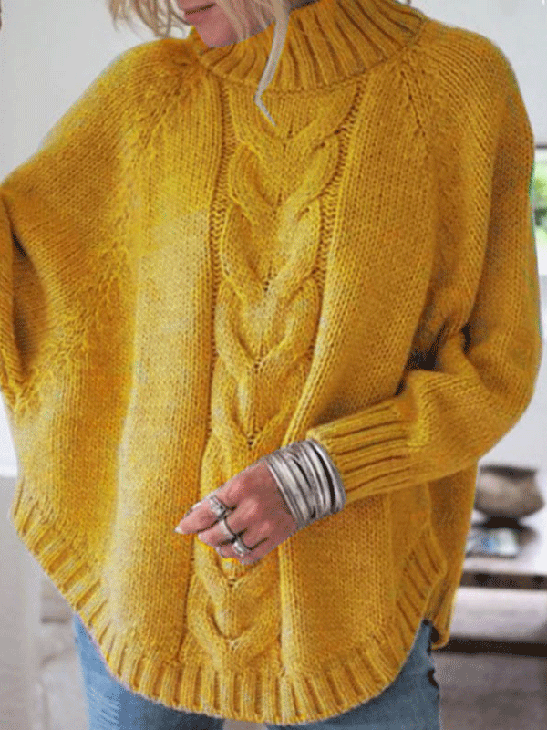 Women's Sweaters Loose High Neck Long Sleeve Sweater - LuckyFash™