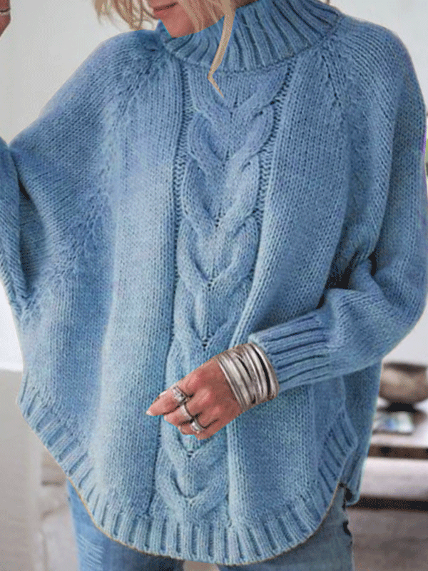 Women's Sweaters Loose High Neck Long Sleeve Sweater - LuckyFash™