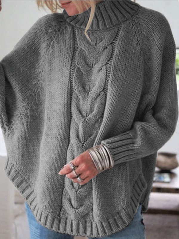 Women's Sweaters Loose High Neck Long Sleeve Sweater - LuckyFash™